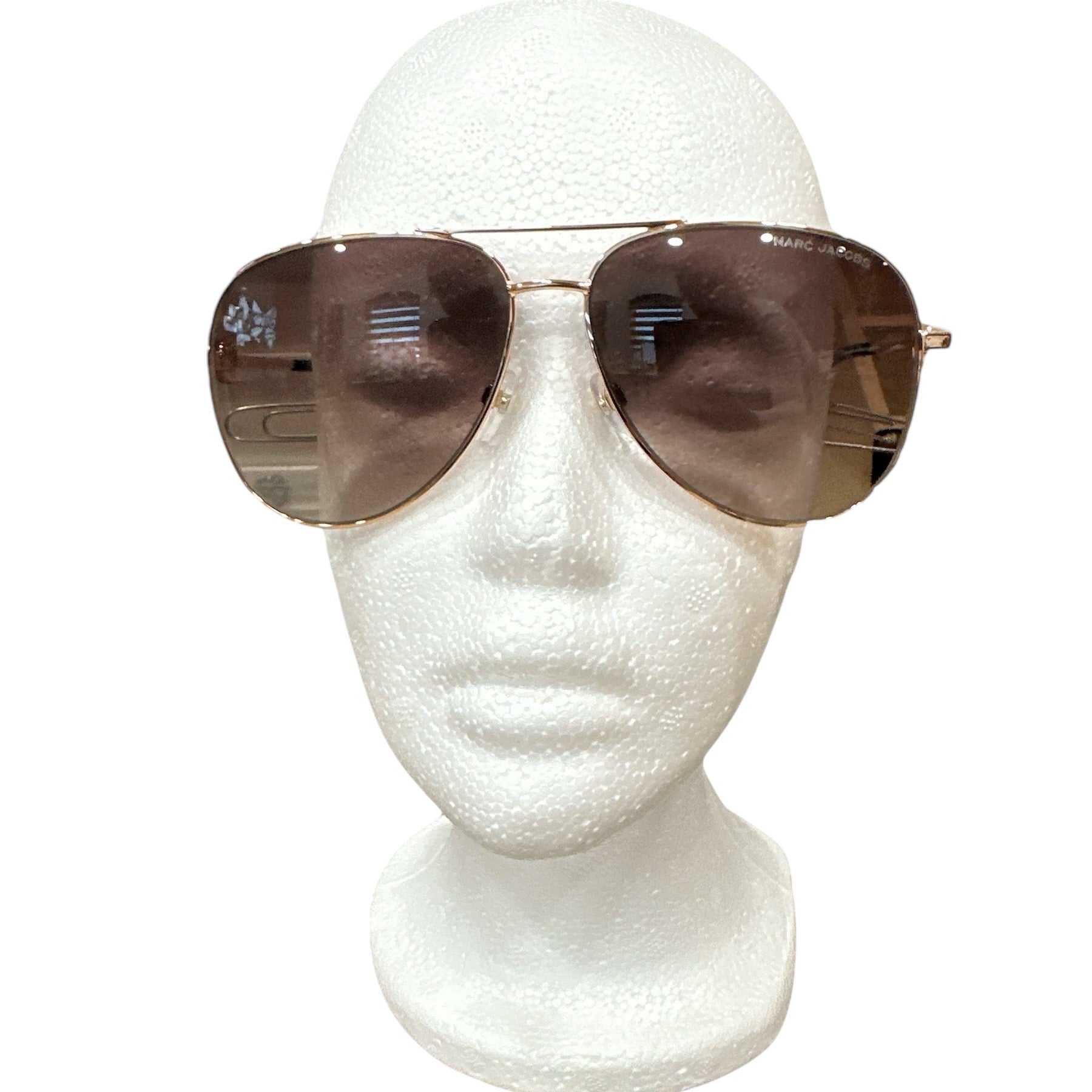 Marc Jacobs GOLD BROWN Aviator Sunglasses - Clairely Amazing