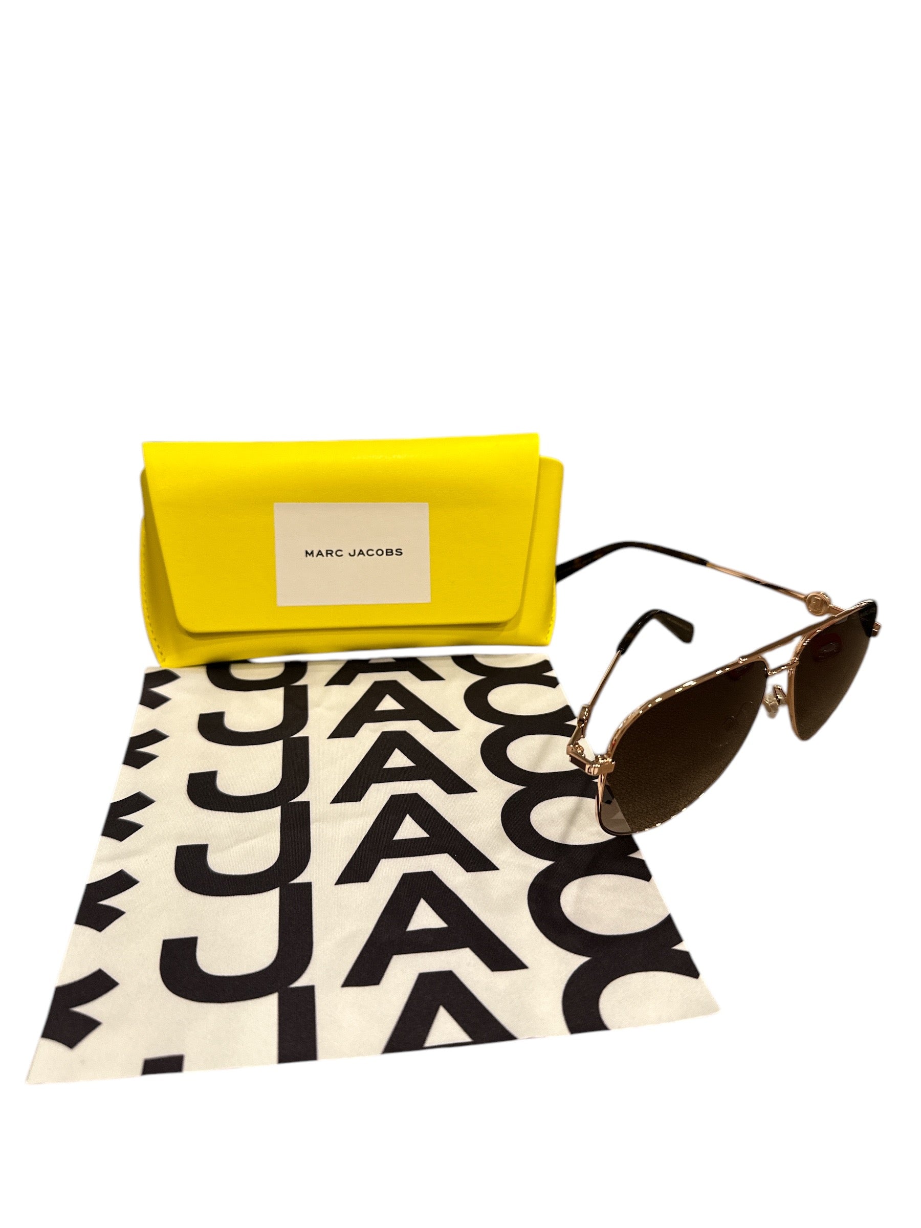 Marc Jacobs GOLD BROWN Aviator Sunglasses - Clairely Amazing