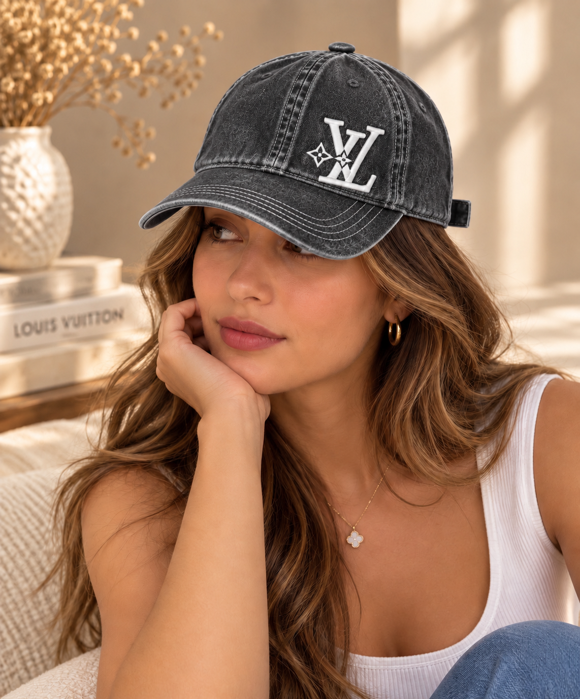 Distressed Denim Cap – Custom Embroidered Vintage Washed Adjustable Hat