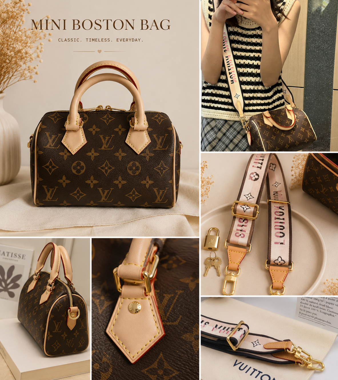 Mini Boston Bag – Classic Monogram Style