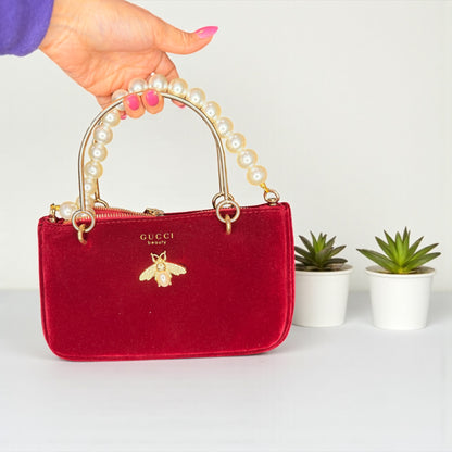 Mini Velvet Pearl Handle Bag (GWP Product)
