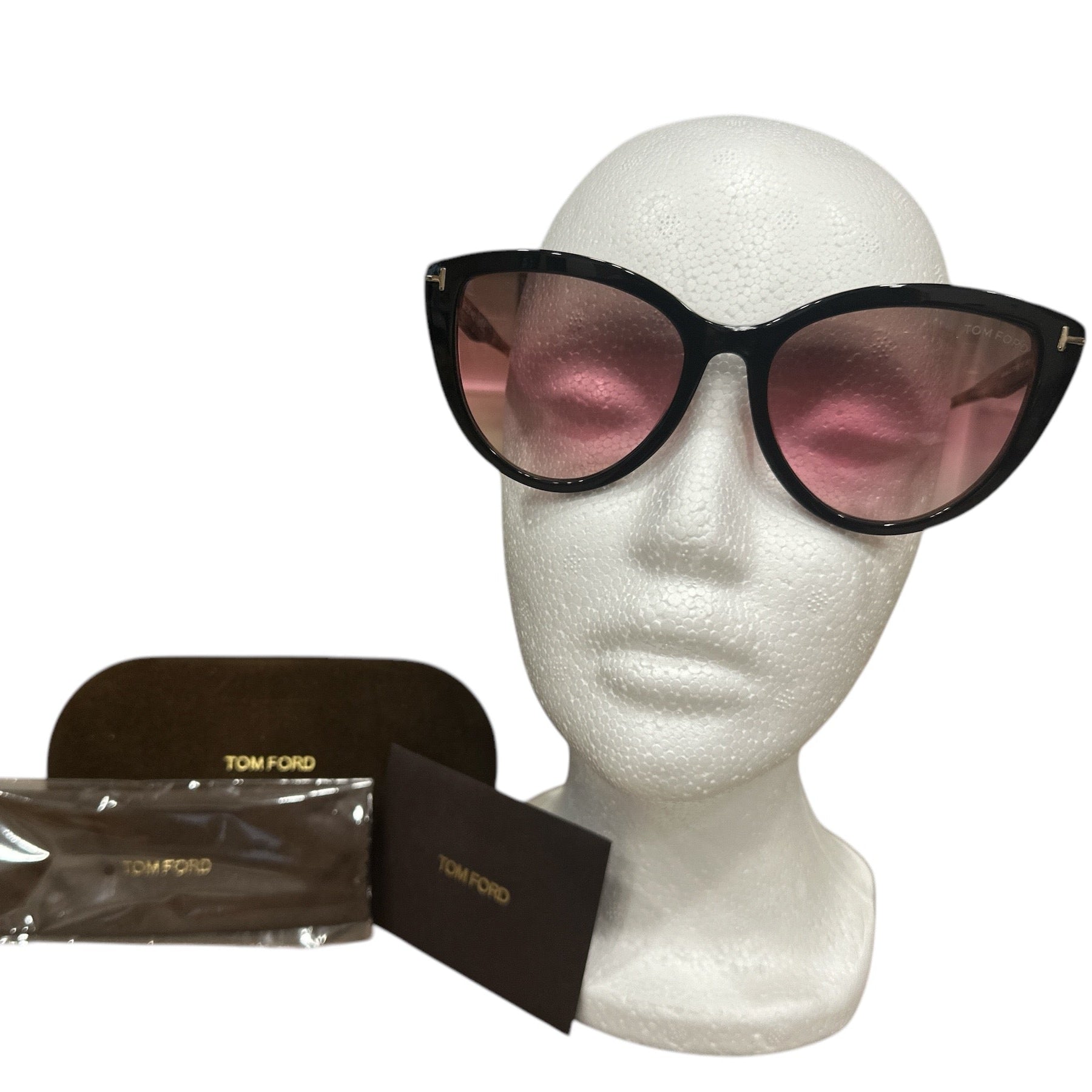 Tom Ford Isabella Women's Shiny Black/Pink Gradient Sunglasses - Clairely Amazing
