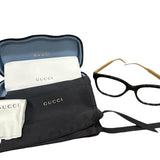 Gucci Black/Gold Eye Glasses - Clairely Amazing