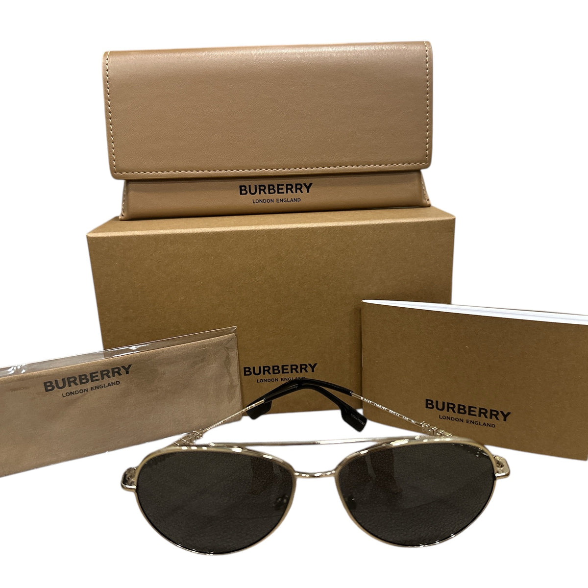 Burberry Women's Polarized Sunglasses Black/Gold - Clairely Amazing