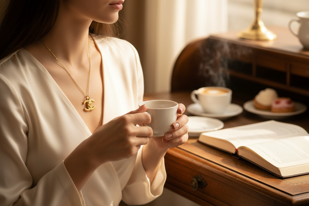 GWP Gold-Tone Double Charm Necklace