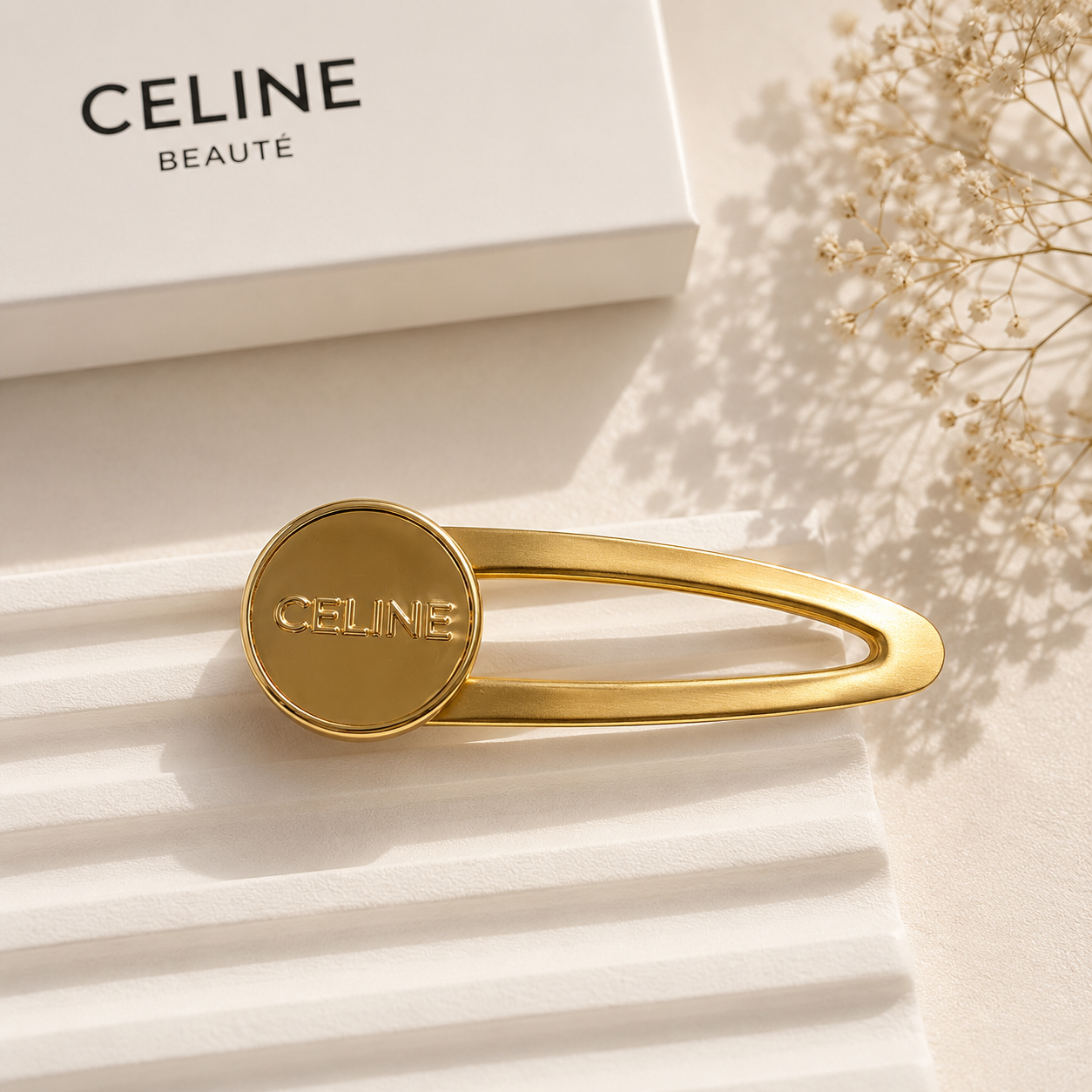 Celine Beauté GWP Gold Coin Hair Clip | Metal Hair Barrette | GWP
