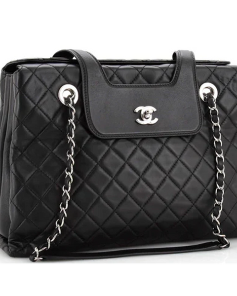 Chanel 3 Accordion Shopping Tote Quilted Lambskin - Clairely Amazing