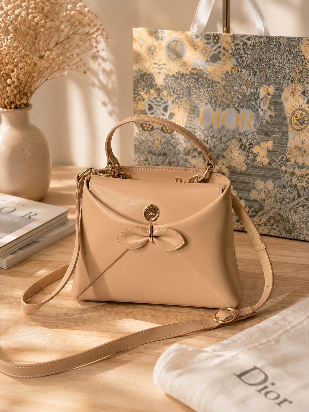 Premium Leather Bow Top Handle Bag | Elegant Designer-Inspired Satchel