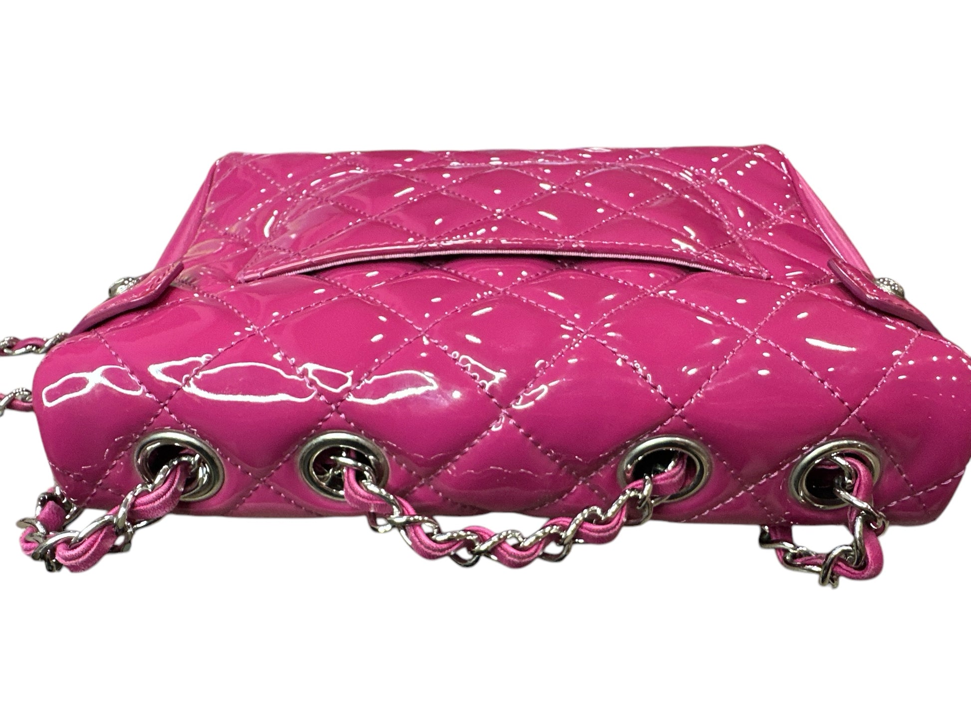 Chanel Double Compartment Flap Bag Quilted Patent Medium - Clairely Amazing