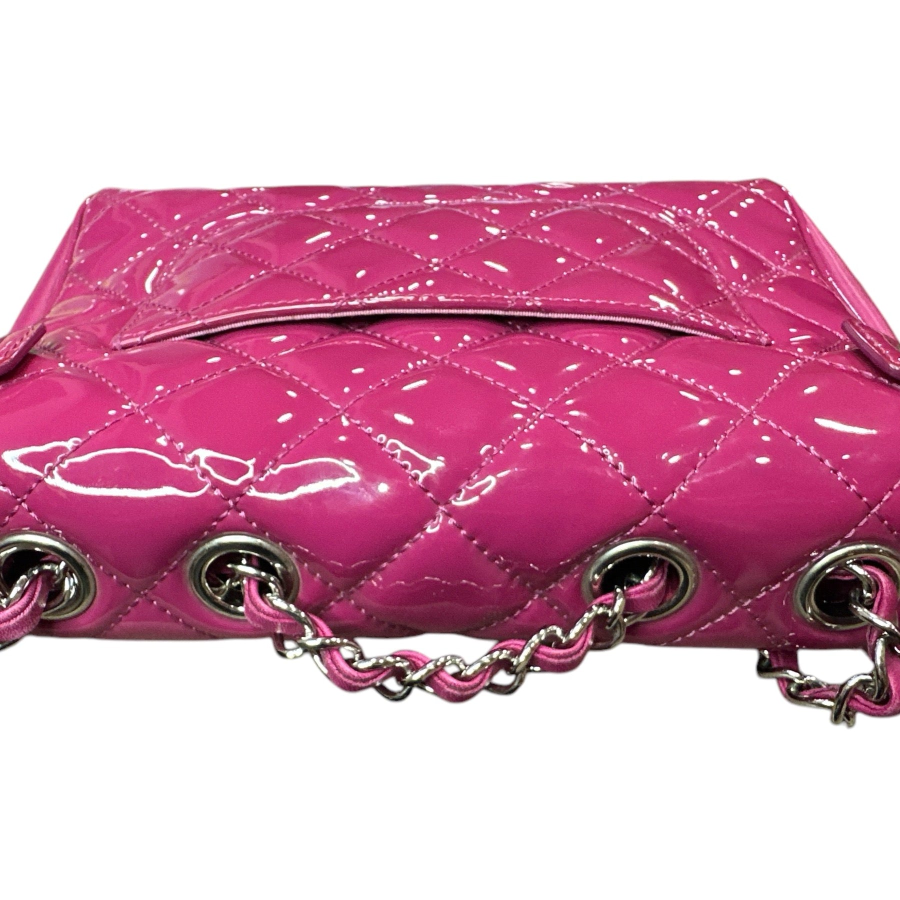 Chanel Double Compartment Flap Bag Quilted Patent Medium - Clairely Amazing