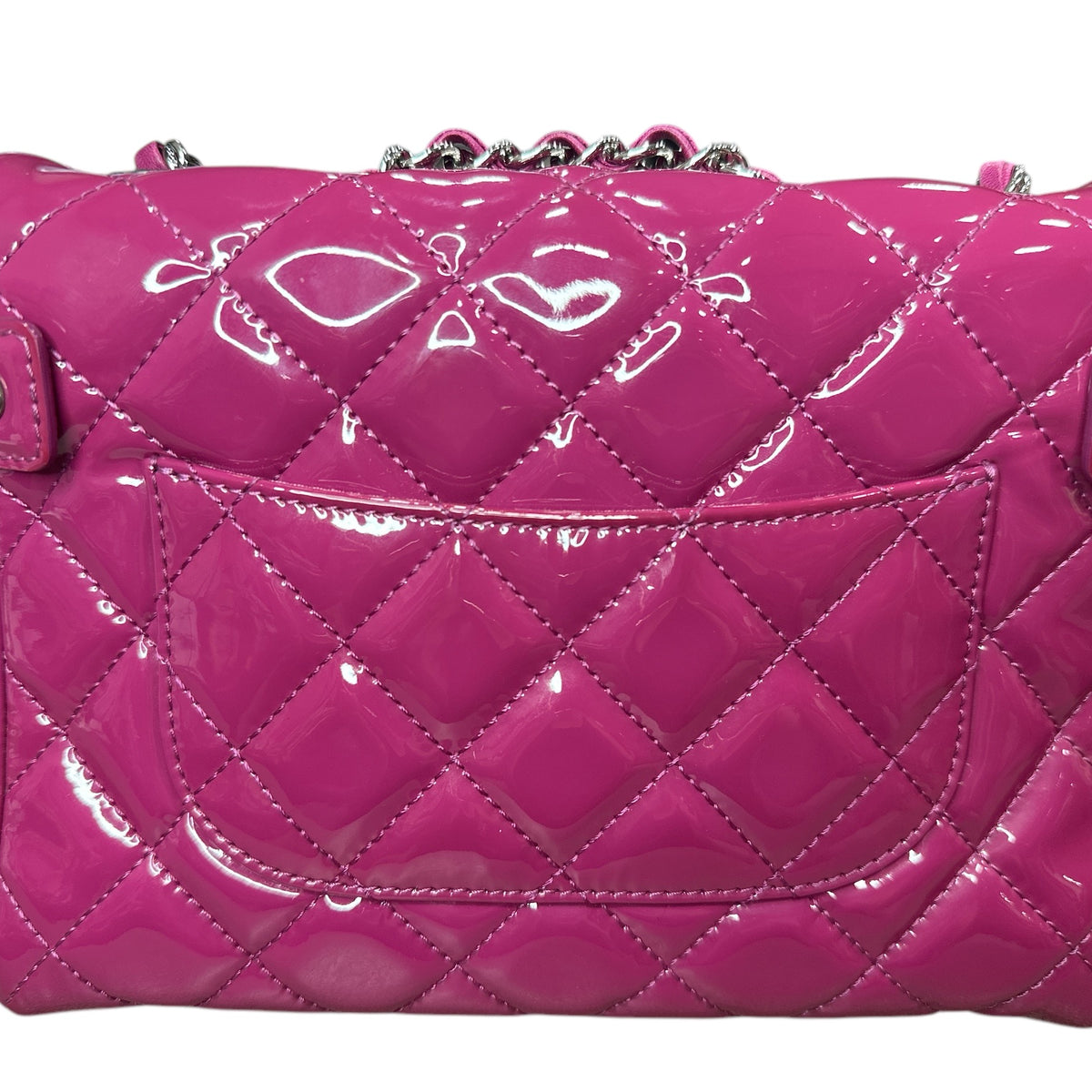 Chanel Double Compartment Flap Bag Quilted Patent Medium - Clairely Amazing