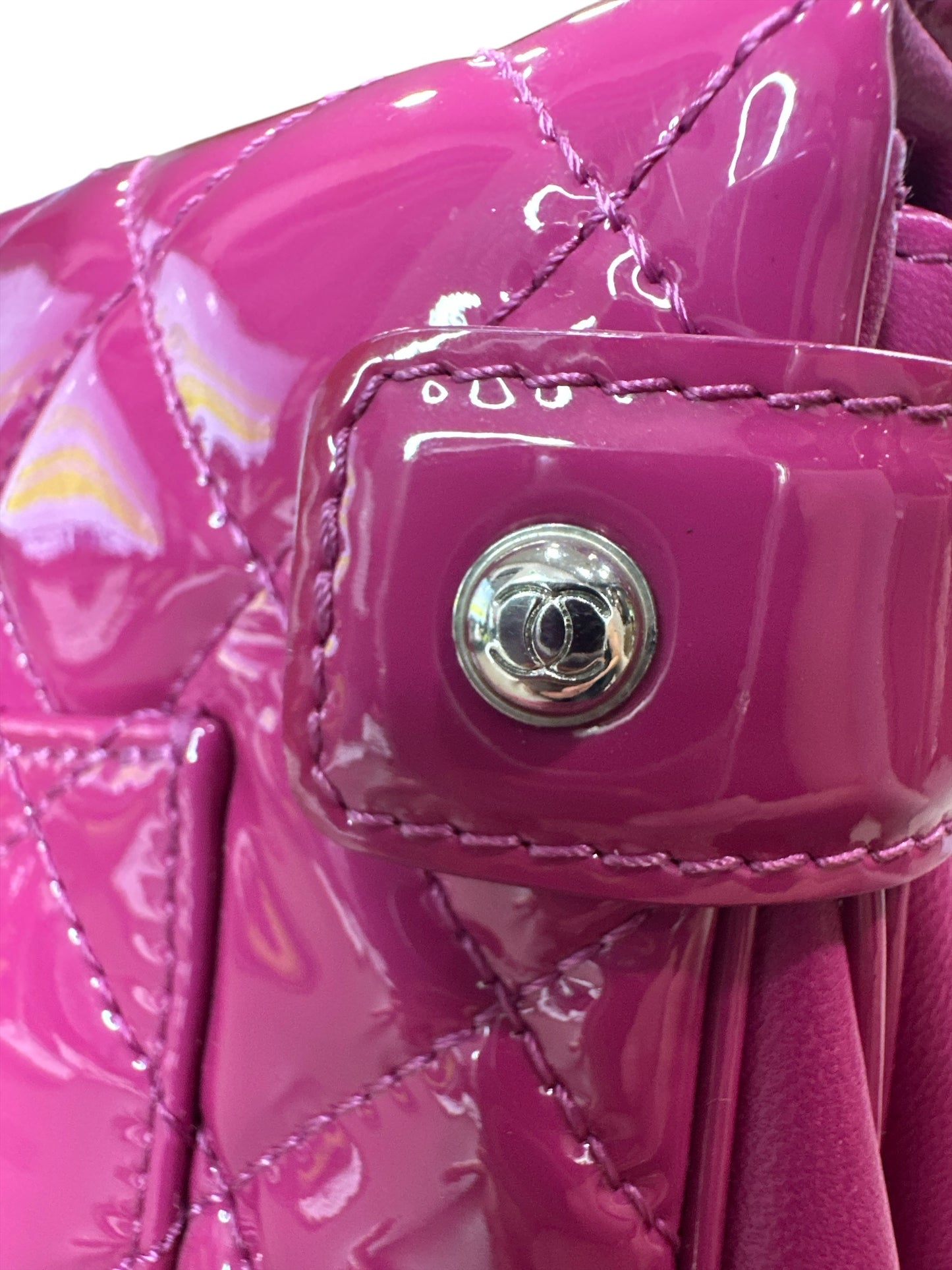 Chanel Double Compartment Flap Bag Quilted Patent Medium - Clairely Amazing