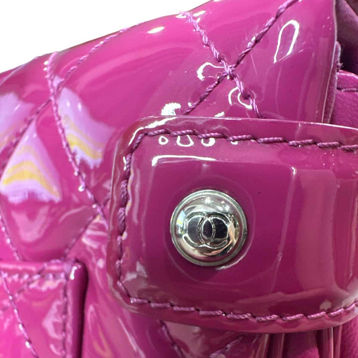 Chanel Double Compartment Flap Bag Quilted Patent Medium - Clairely Amazing