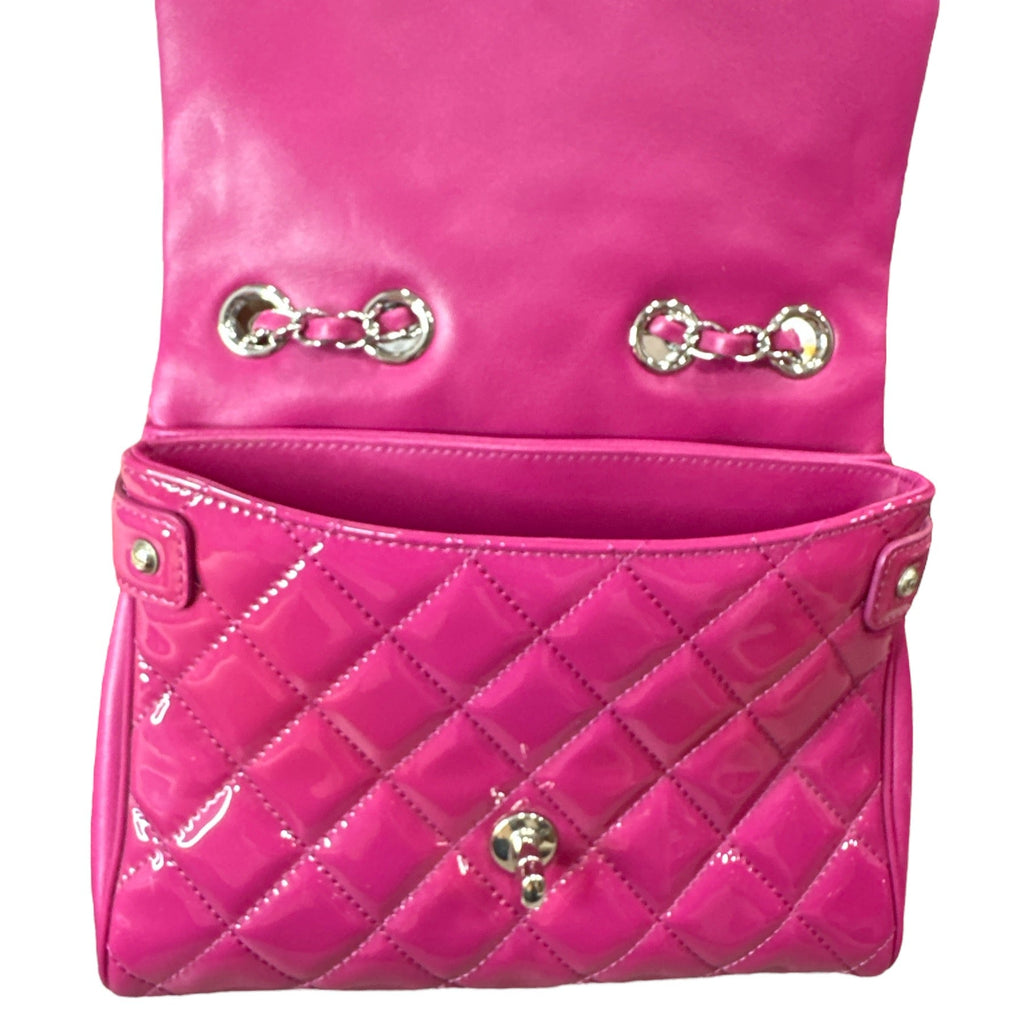 Chanel Double Compartment Flap Bag Quilted Patent Medium - Clairely Amazing