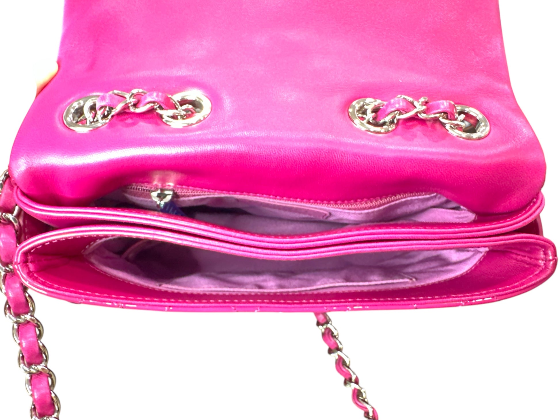 Chanel Double Compartment Flap Bag Quilted Patent Medium - Clairely Amazing