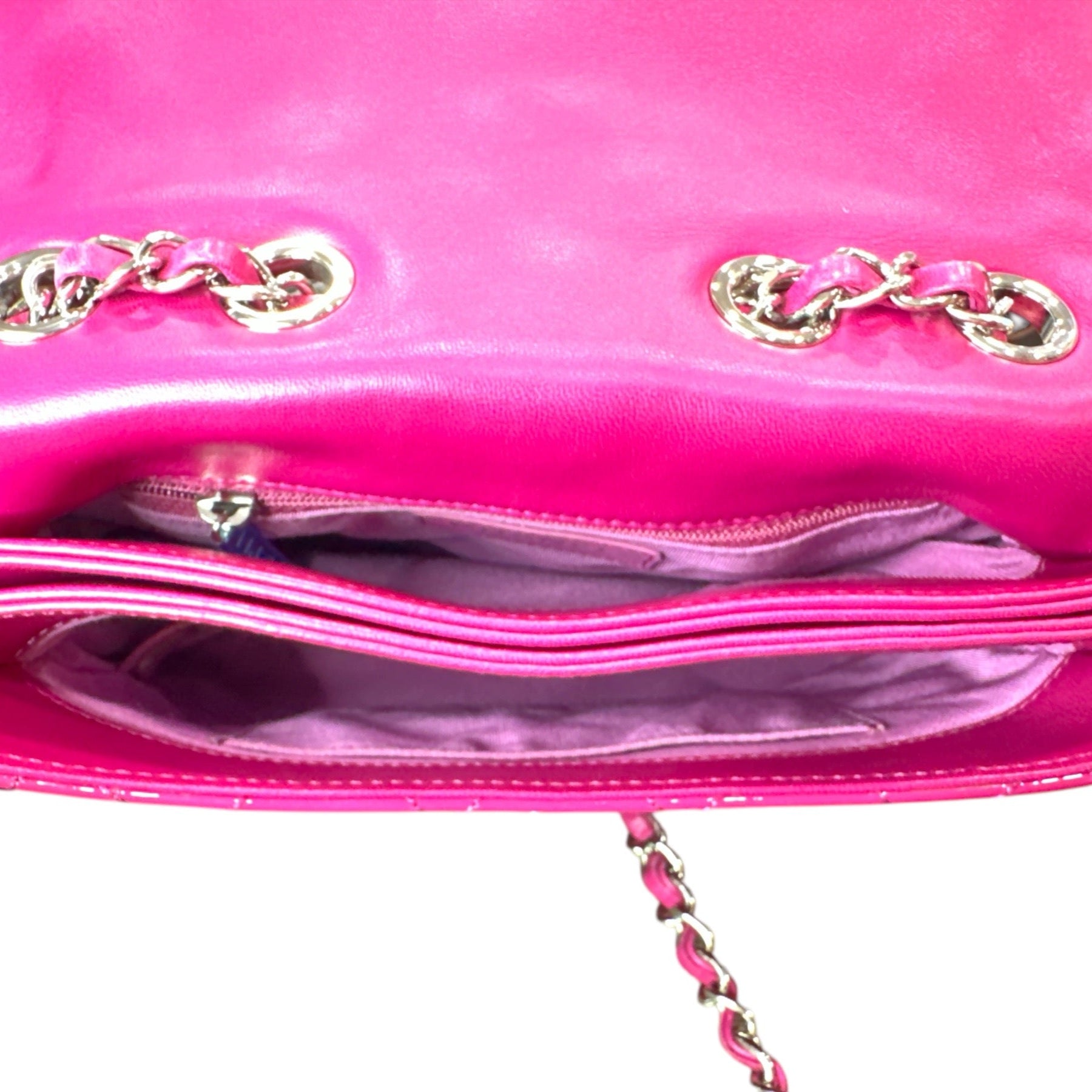 Chanel Double Compartment Flap Bag Quilted Patent Medium - Clairely Amazing