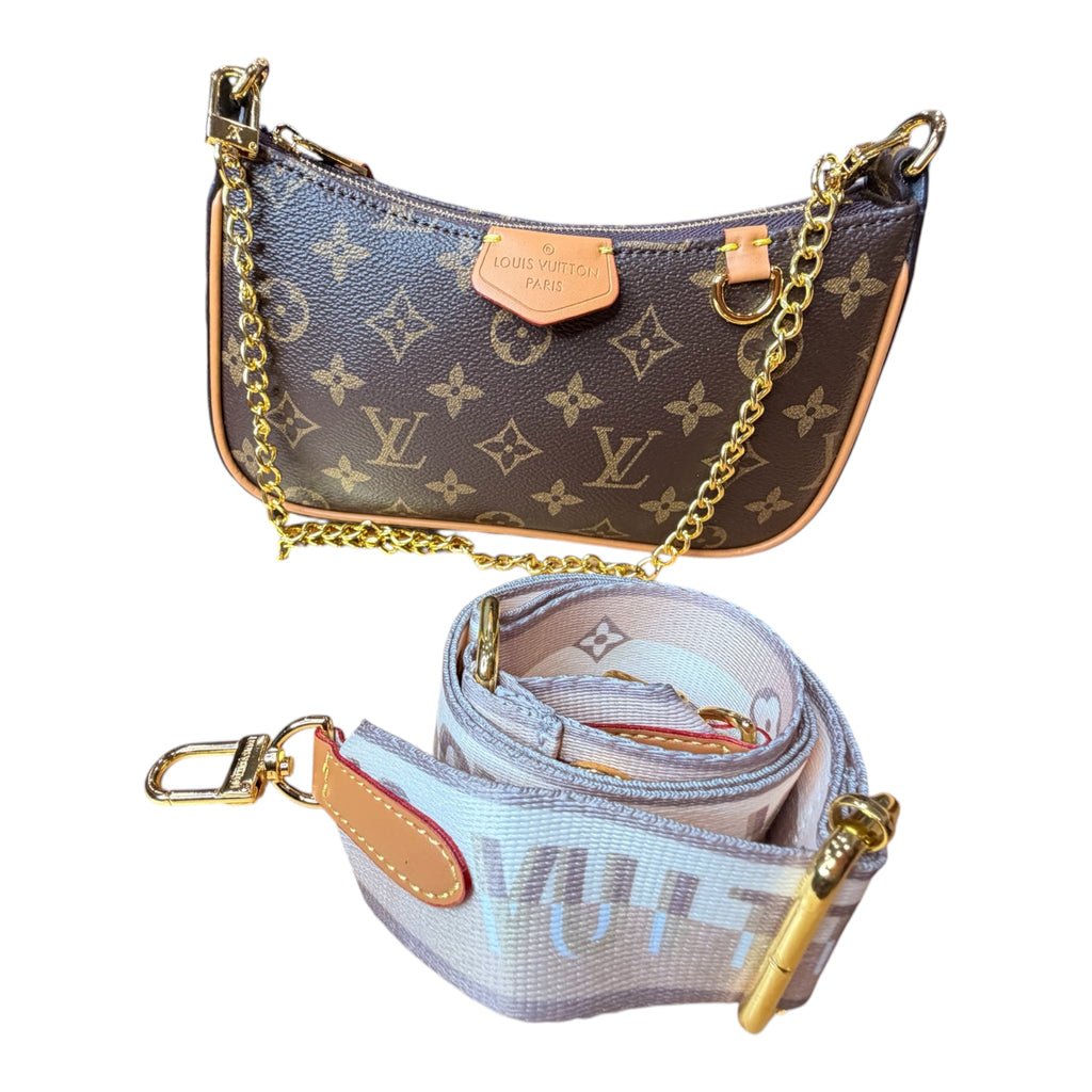 Luxury-Inspired Multi Strap Shoulder Bag | Includes Gift Box Set