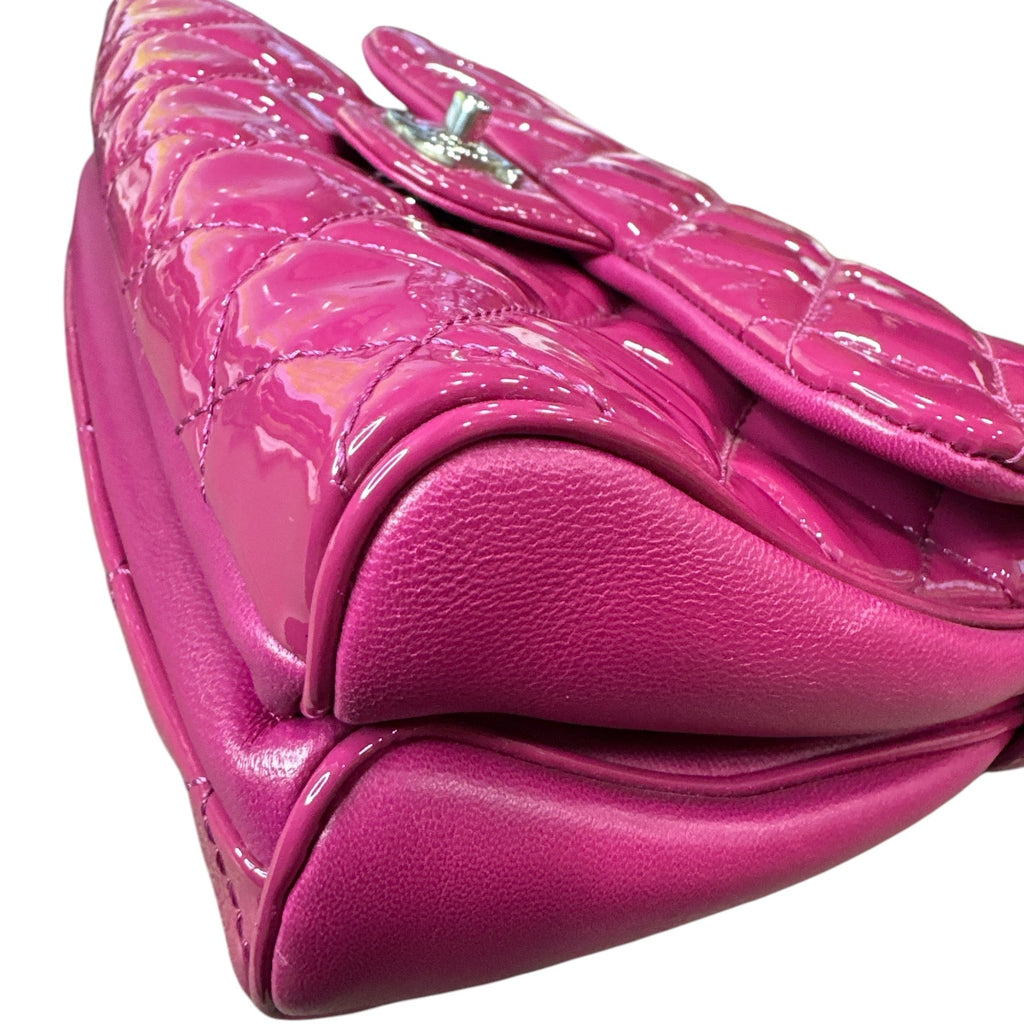 Chanel Double Compartment Flap Bag Quilted Patent Medium - Clairely Amazing