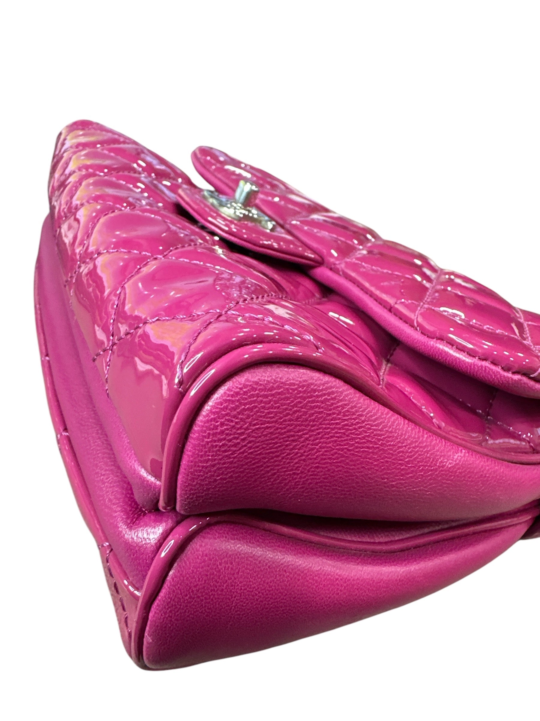 Chanel Double Compartment Flap Bag Quilted Patent Medium - Clairely Amazing
