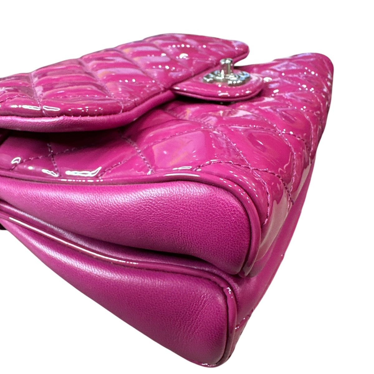 Chanel Double Compartment Flap Bag Quilted Patent Medium - Clairely Amazing