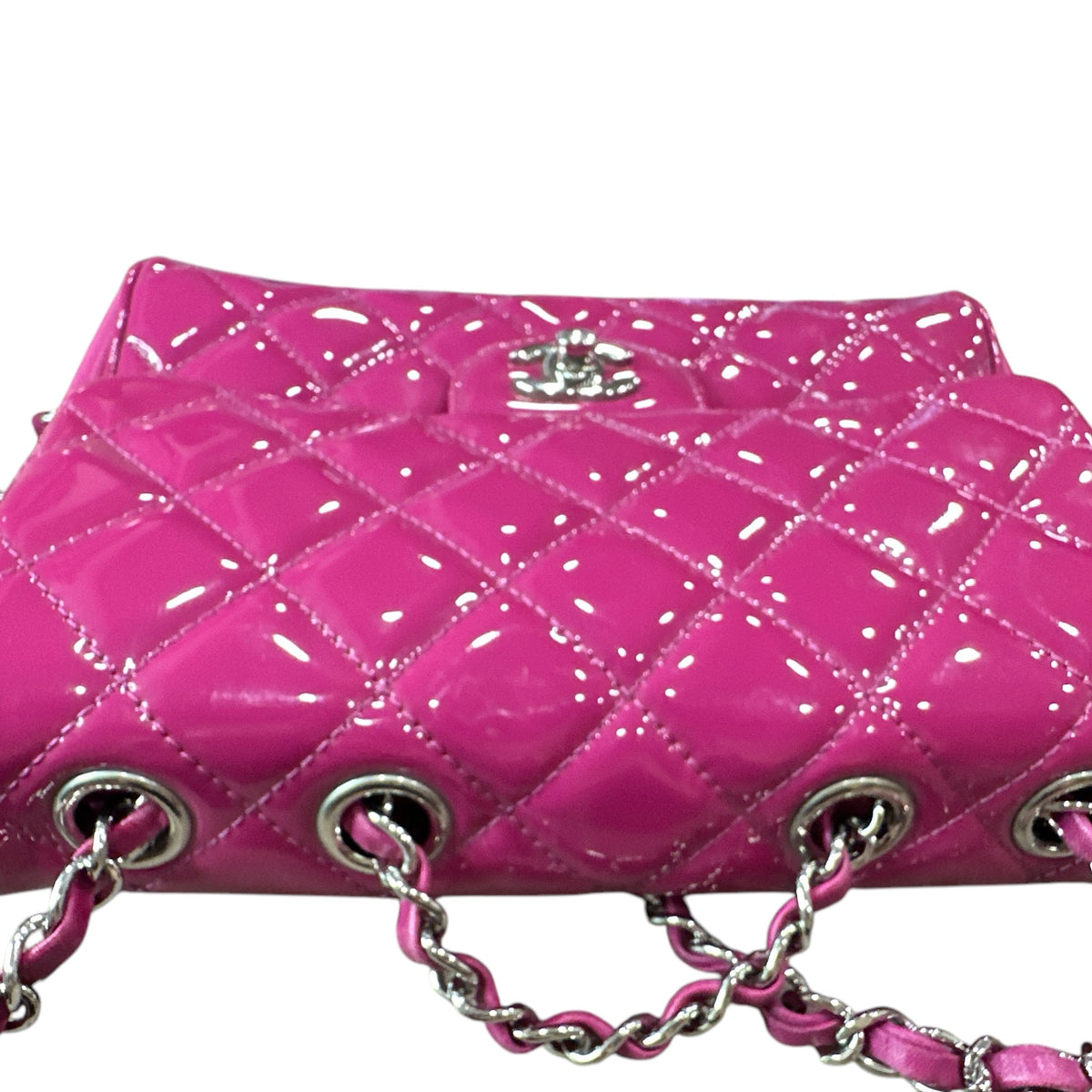 Chanel Double Compartment Flap Bag Quilted Patent Medium - Clairely Amazing