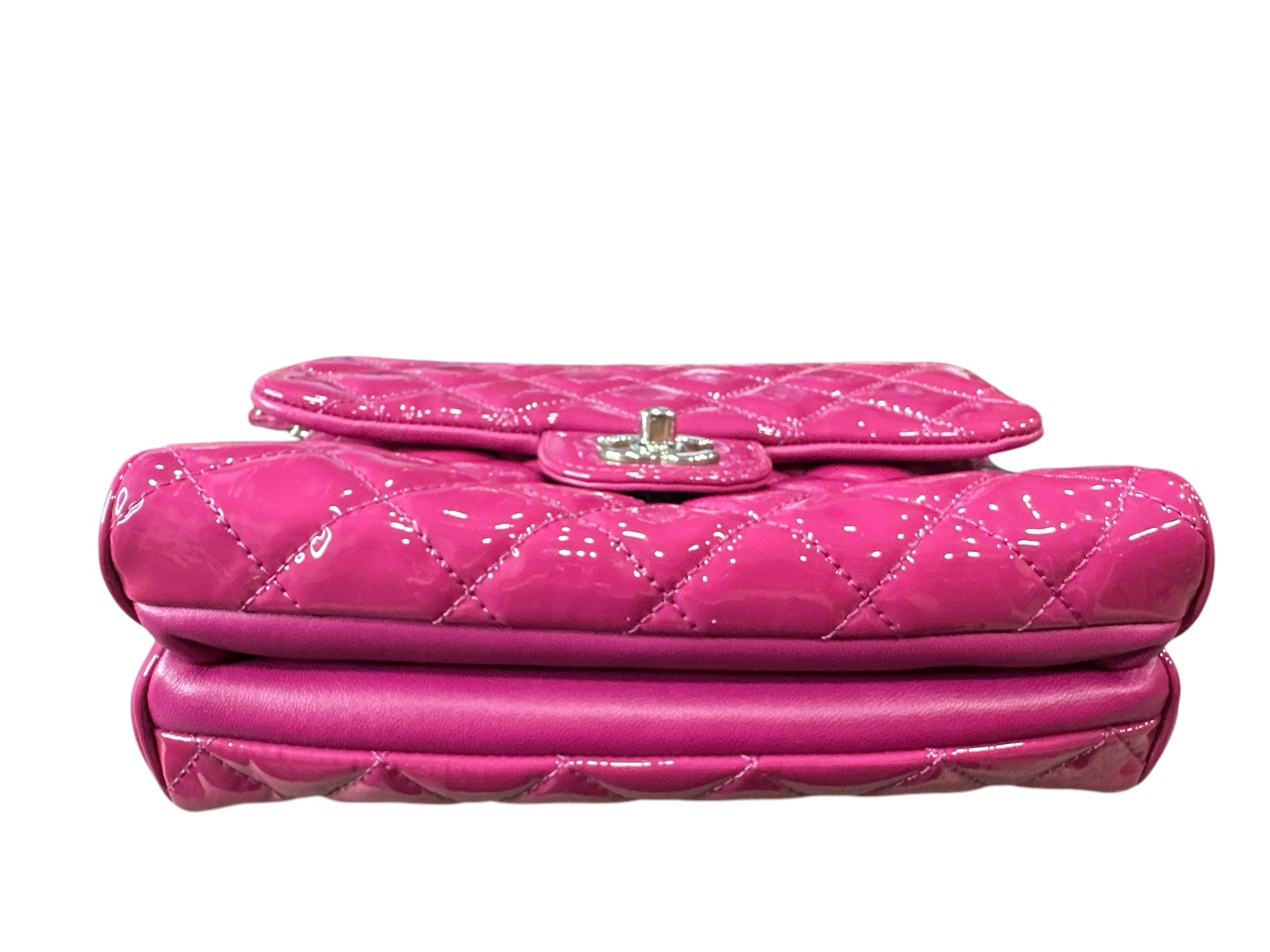 Chanel Double Compartment Flap Bag Quilted Patent Medium - Clairely Amazing