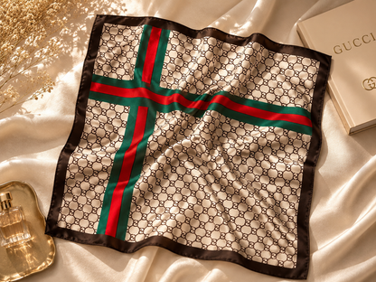 Luxury-Inspired Satin Fashion Scarf | Multiple Designer-Inspired Styles