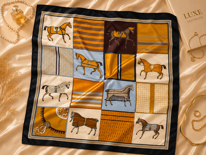 Luxury-Inspired Satin Fashion Scarf | Multiple Designer-Inspired Styles