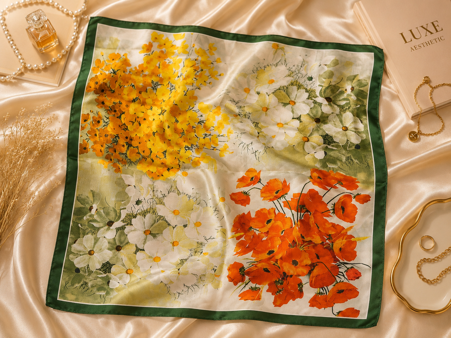 Luxury-Inspired Satin Fashion Scarf | Multiple Designer-Inspired Styles