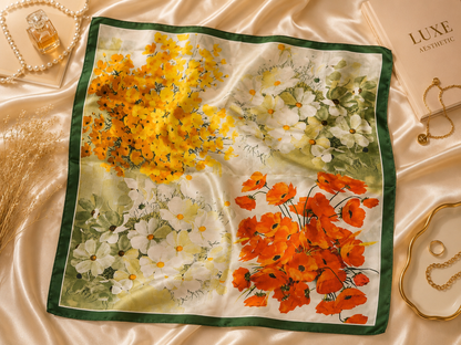 Luxury-Inspired Satin Fashion Scarf | Multiple Designer-Inspired Styles