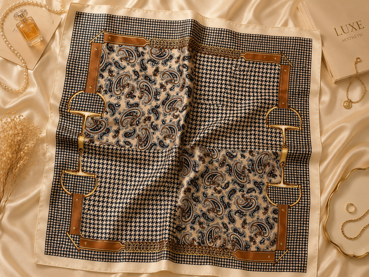 Luxury-Inspired Satin Fashion Scarf | Multiple Designer-Inspired Styles