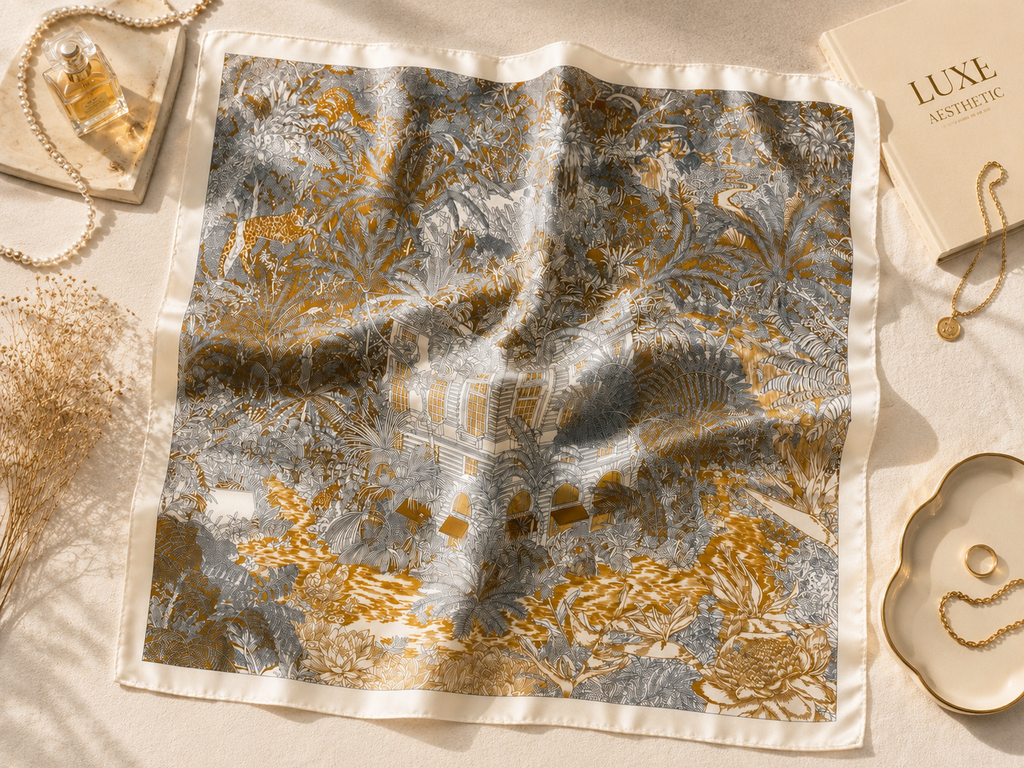 Luxury-Inspired Satin Fashion Scarf | Multiple Designer-Inspired Styles
