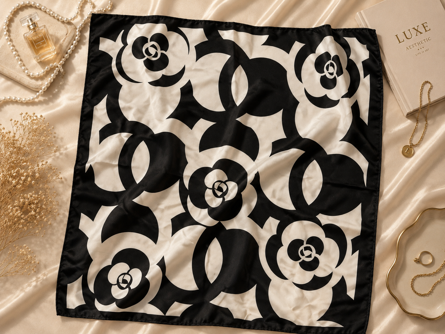 Luxury-Inspired Satin Fashion Scarf | Multiple Designer-Inspired Styles