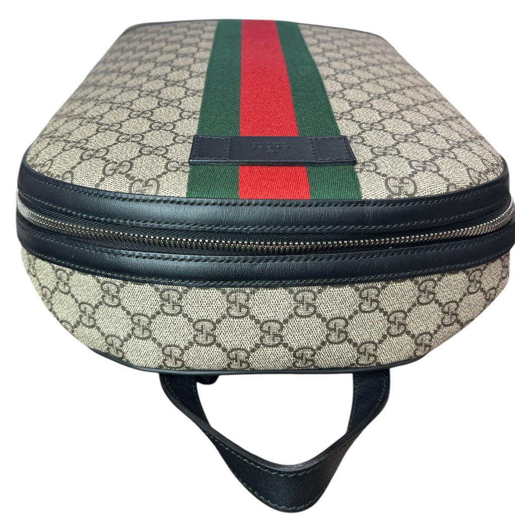 NEW Gucci Web Backpack GG coated Canvas Medium - Clairely Amazing
