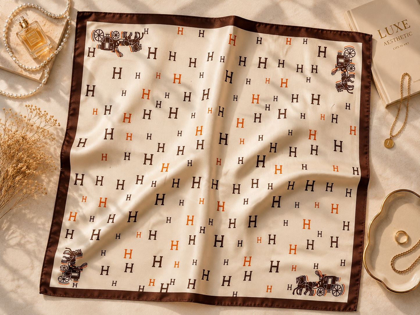 Luxury-Inspired Satin Fashion Scarf | Multiple Designer-Inspired Styles
