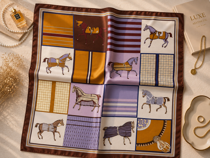 Luxury-Inspired Satin Fashion Scarf | Multiple Designer-Inspired Styles