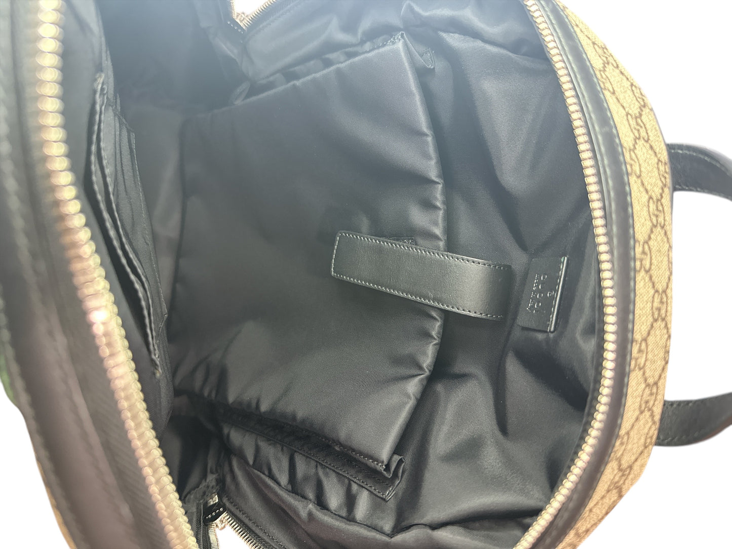 NEW Gucci Web Backpack GG coated Canvas Medium - Clairely Amazing