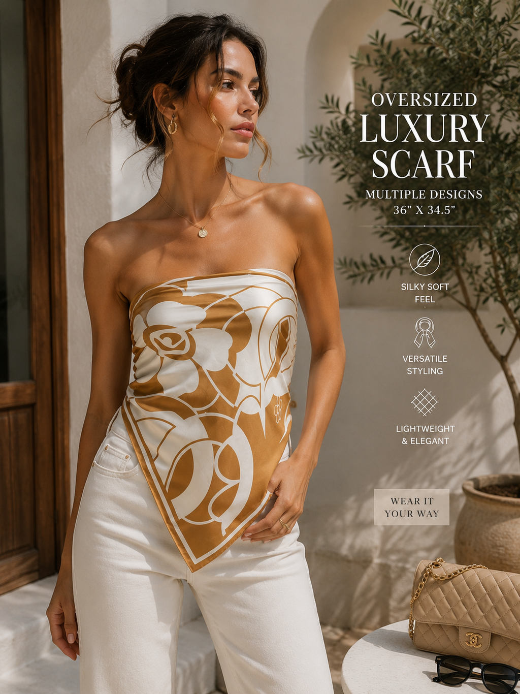 Oversized Luxury Scarf | 36" x 34.5" | Multiple Designs