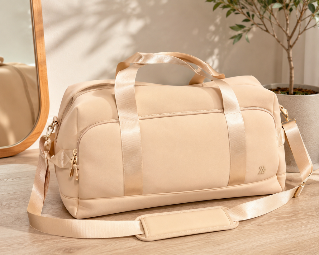 All in Motion™ Faux Neoprene Weekender Duffel Bag – Cream