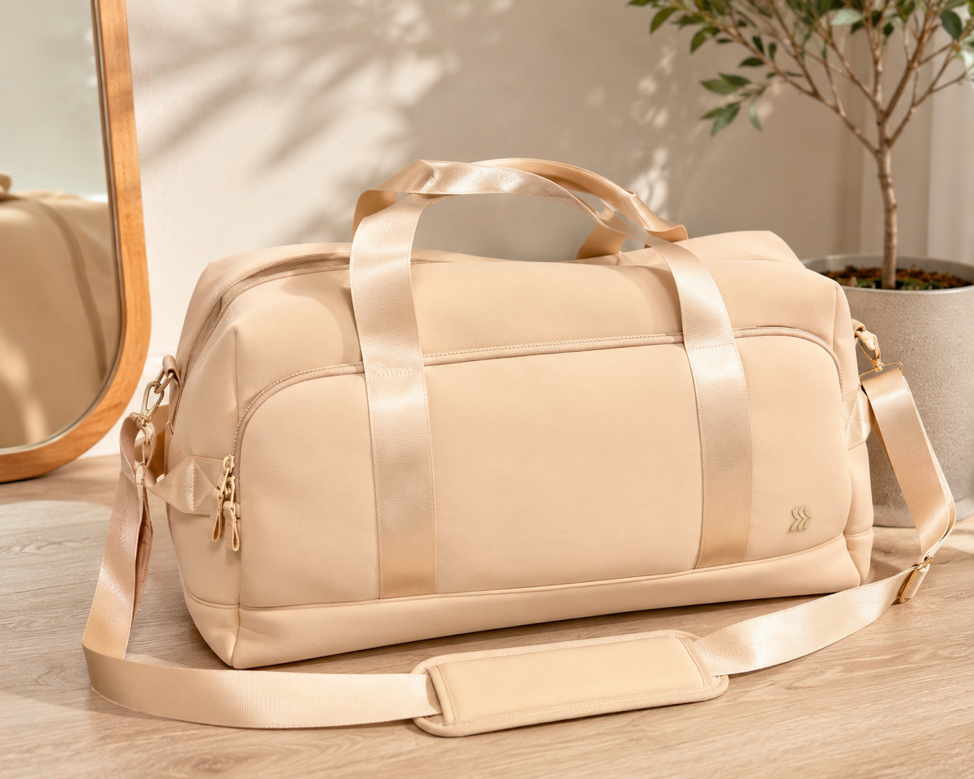 All in Motion™ Faux Neoprene Weekender Duffel Bag – Cream