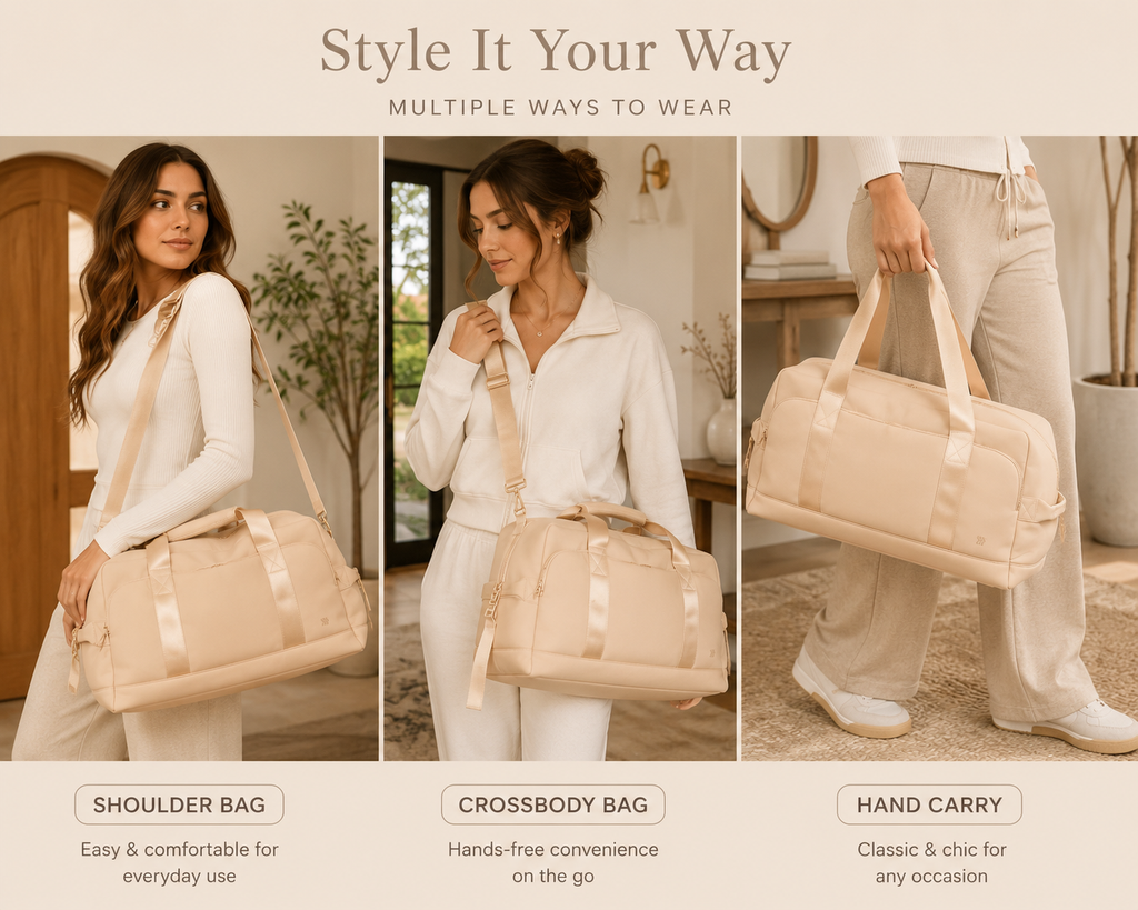 All in Motion™ Faux Neoprene Weekender Duffel Bag – Cream
