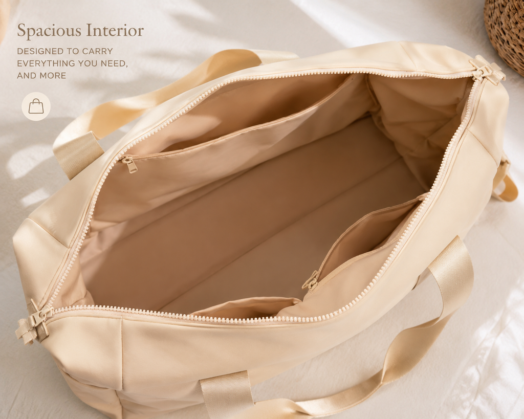 All in Motion™ Faux Neoprene Weekender Duffel Bag – Cream