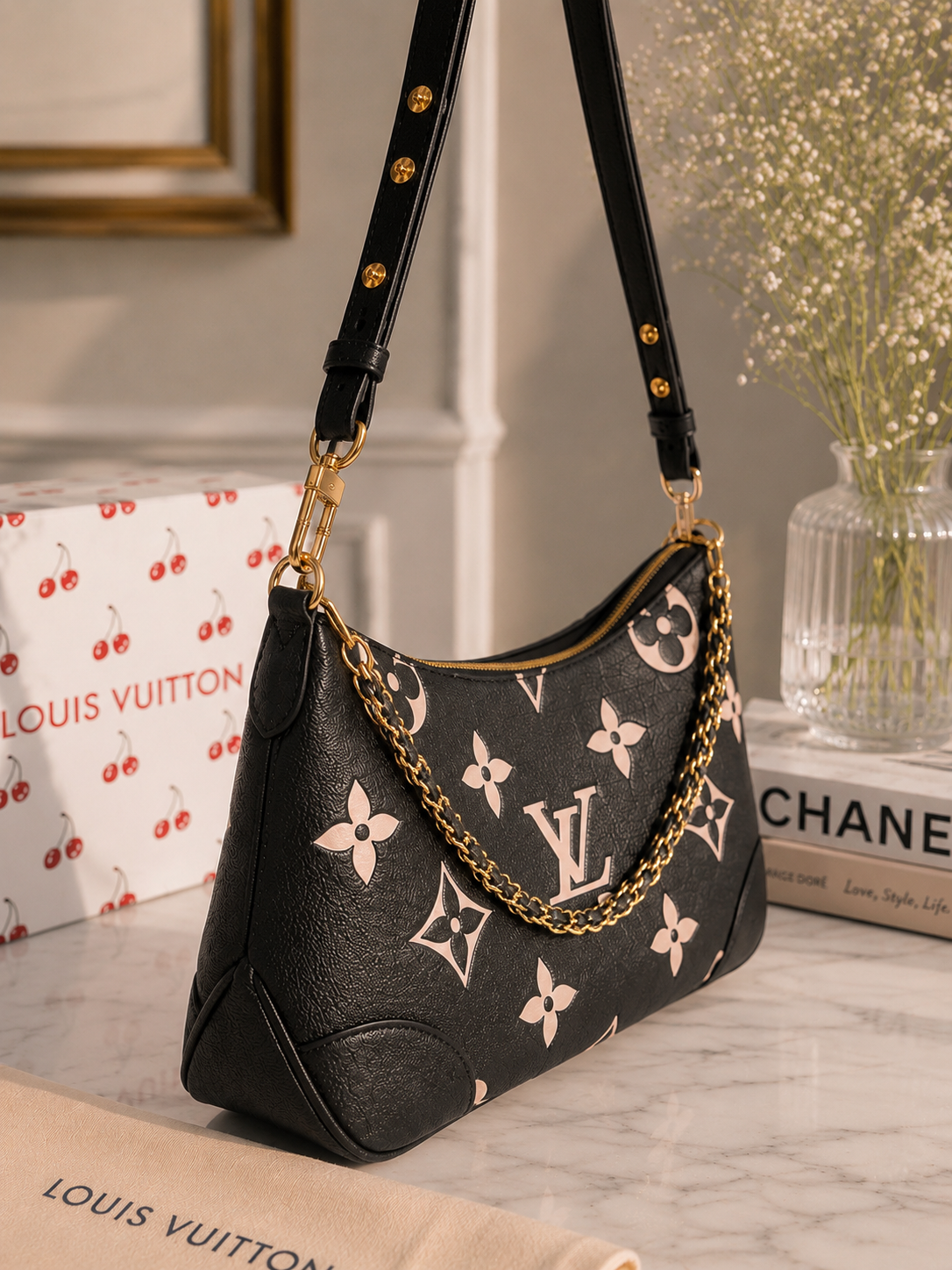 Luxury Crescent Shoulder Bag with Two Interchangeable Straps