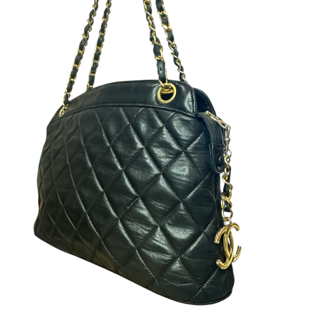 CHANEL Matelasse Shoulder Bag Leather Black - Clairely Amazing