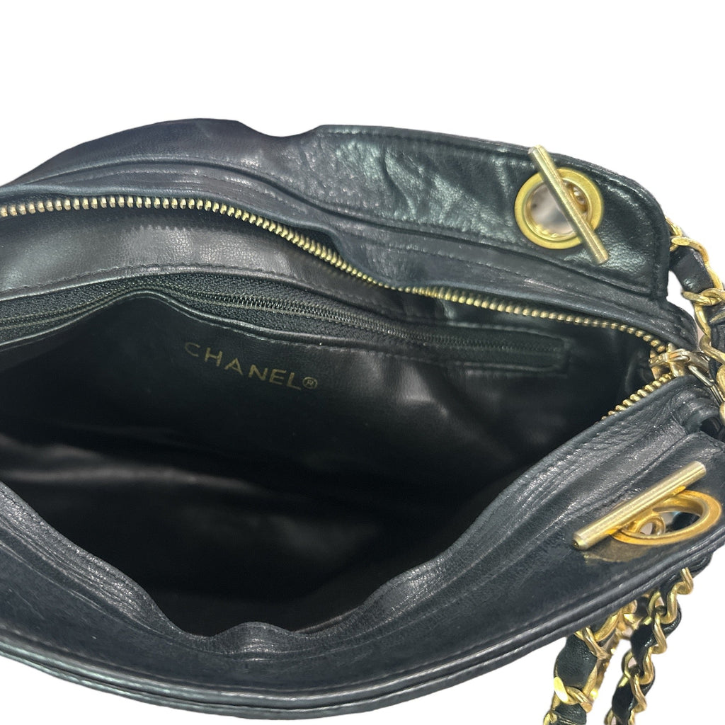 CHANEL Matelasse Shoulder Bag Leather Black - Clairely Amazing