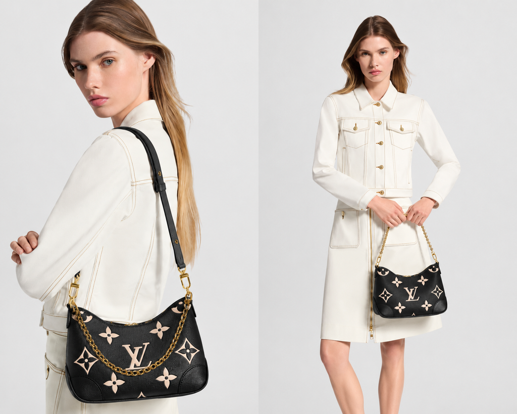Luxury Crescent Shoulder Bag with Two Interchangeable Straps