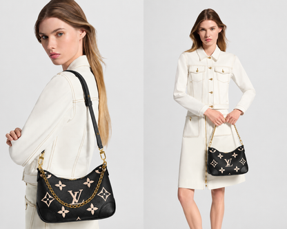Luxury Crescent Shoulder Bag with Two Interchangeable Straps