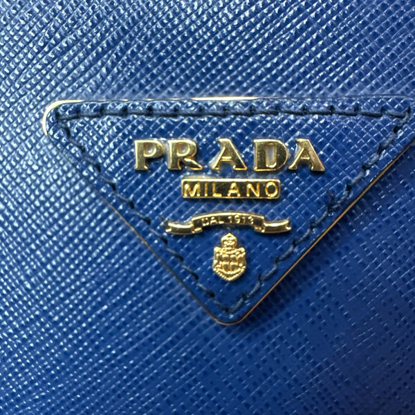 Prada  Saffiano Lux Medium Galleria Double Zip Tote Bluette - Clairely Amazing