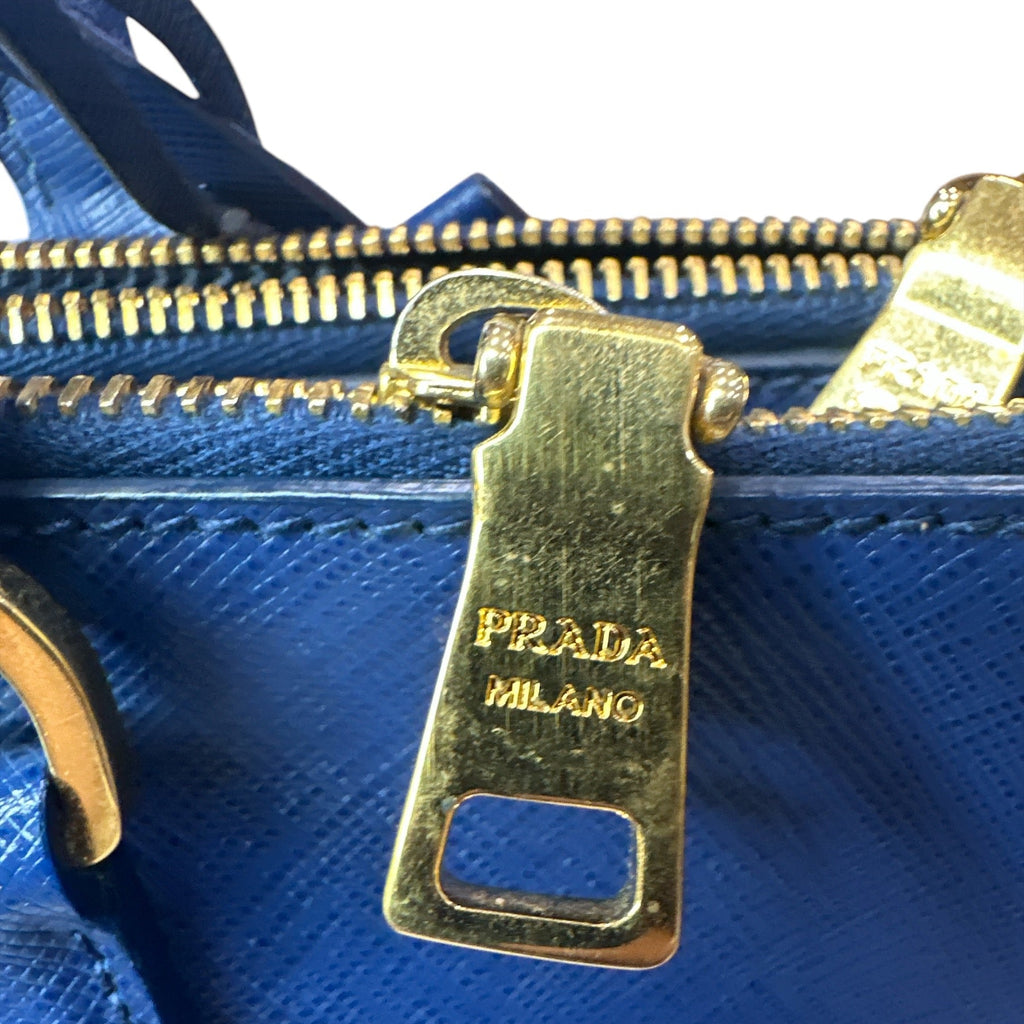 Prada  Saffiano Lux Medium Galleria Double Zip Tote Bluette - Clairely Amazing