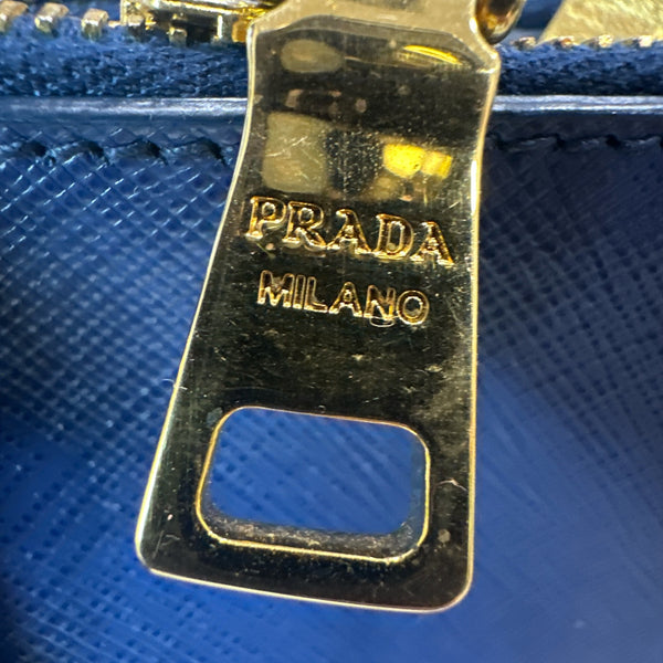 Prada  Saffiano Lux Medium Galleria Double Zip Tote Bluette - Clairely Amazing